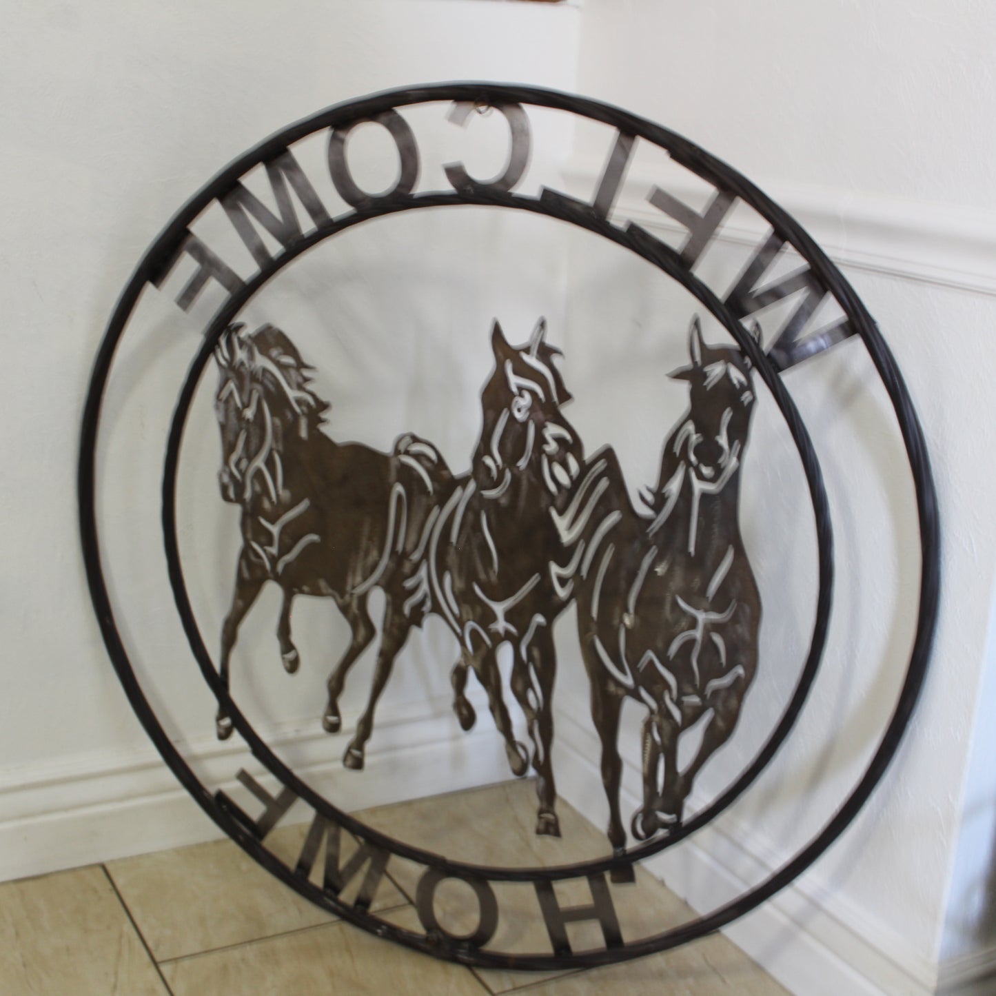 WELCOME RUNNING HORSES RAW METAL UNPAINTED SIGN WESTERN HOME DECOR HANDMADE NEW #EH12719 (Copy)