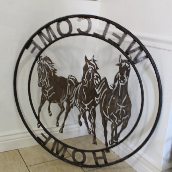 WELCOME RUNNING HORSES RAW METAL UNPAINTED SIGN WESTERN HOME DECOR HANDMADE NEW #EH12719 (Copy)