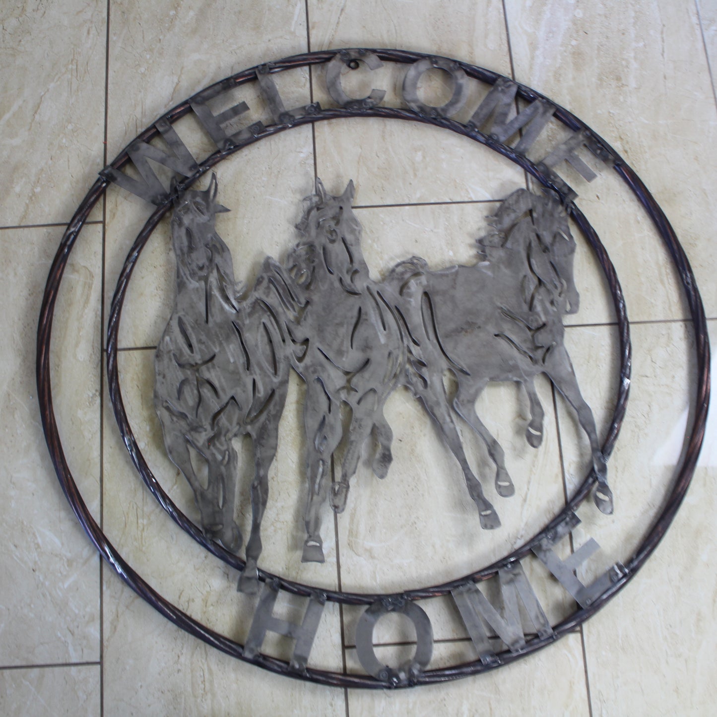 WELCOME RUNNING HORSES RAW METAL UNPAINTED SIGN WESTERN HOME DECOR HANDMADE NEW #EH12719 (Copy)