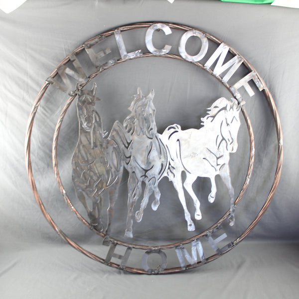 WELCOME RUNNING HORSES RAW METAL UNPAINTED SIGN WESTERN HOME DECOR HANDMADE NEW #EH12719 (Copy)