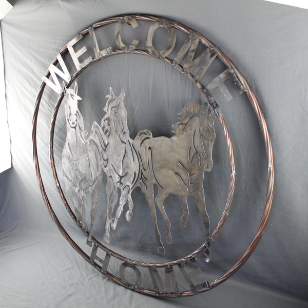 WELCOME RUNNING HORSES RAW METAL UNPAINTED SIGN WESTERN HOME DECOR HANDMADE NEW #EH12719 (Copy)