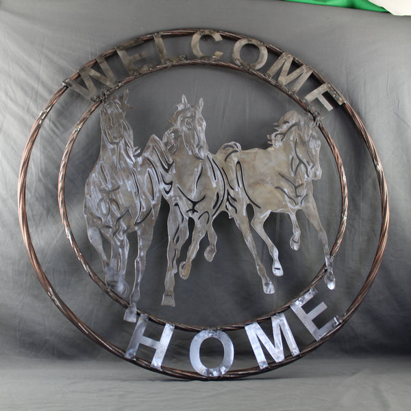 WELCOME RUNNING HORSES RAW METAL UNPAINTED SIGN WESTERN HOME DECOR HANDMADE NEW #EH12719 (Copy)