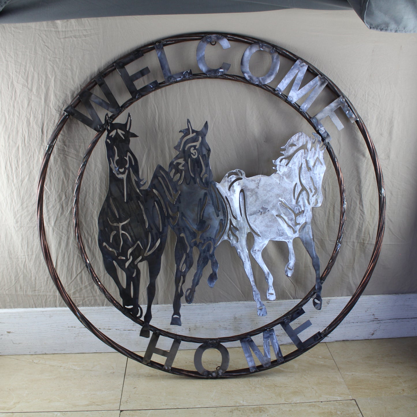 WELCOME RUNNING HORSES RAW METAL UNPAINTED SIGN WESTERN HOME DECOR HANDMADE NEW #EH12719 (Copy)