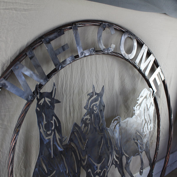 WELCOME RUNNING HORSES RAW METAL UNPAINTED SIGN WESTERN HOME DECOR HANDMADE NEW #EH12719 (Copy)