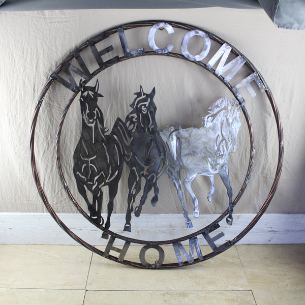WELCOME RUNNING HORSES RAW METAL UNPAINTED SIGN WESTERN HOME DECOR HANDMADE NEW #EH12719 (Copy)
