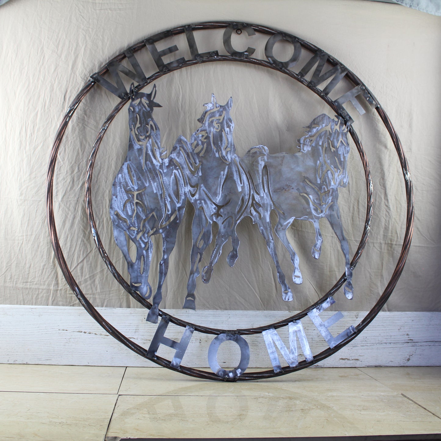WELCOME RUNNING HORSES RAW METAL UNPAINTED SIGN WESTERN HOME DECOR HANDMADE NEW #EH12719 (Copy)