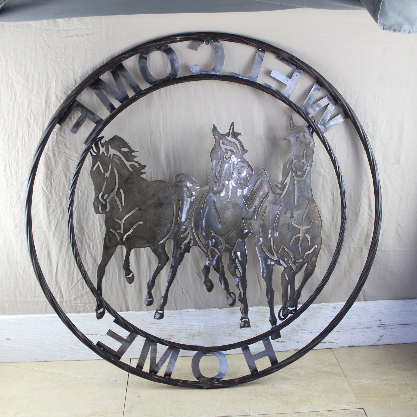 WELCOME RUNNING HORSES RAW METAL UNPAINTED SIGN WESTERN HOME DECOR HANDMADE NEW #EH12719 (Copy)
