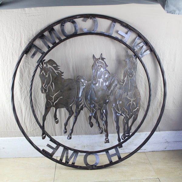 WELCOME RUNNING HORSES RAW METAL UNPAINTED SIGN WESTERN HOME DECOR HANDMADE NEW #EH12719 (Copy)