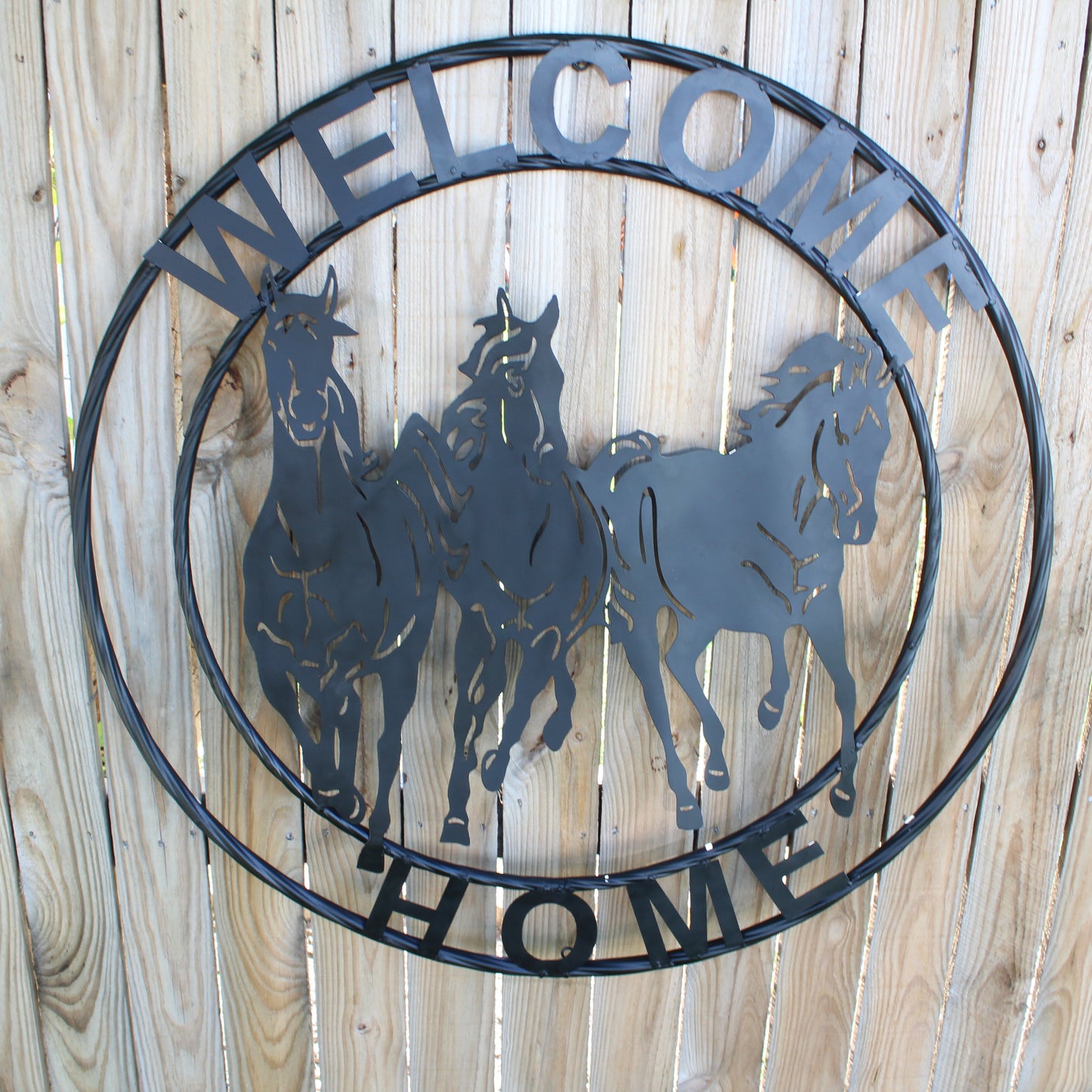 WELCOME RUNNING HORSES RAW METAL RUSTIC BLACK SIGN WESTERN HOME DECOR HANDMADE NEW #EH12719 (Copy) (Copy)