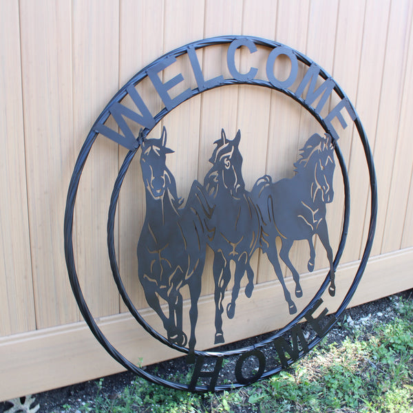 WELCOME RUNNING HORSES RAW METAL RUSTIC BLACK SIGN WESTERN HOME DECOR HANDMADE NEW #EH12719 (Copy) (Copy)
