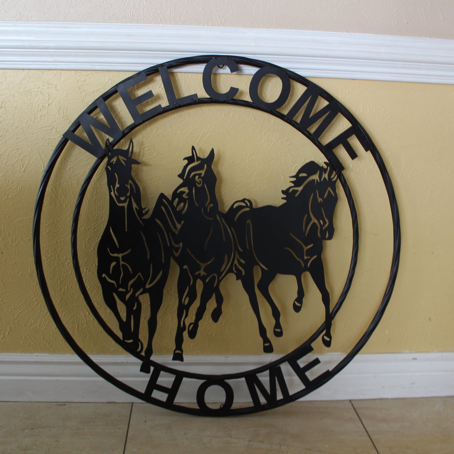 WELCOME RUNNING HORSES RAW METAL RUSTIC BLACK SIGN WESTERN HOME DECOR HANDMADE NEW #EH12719 (Copy) (Copy)