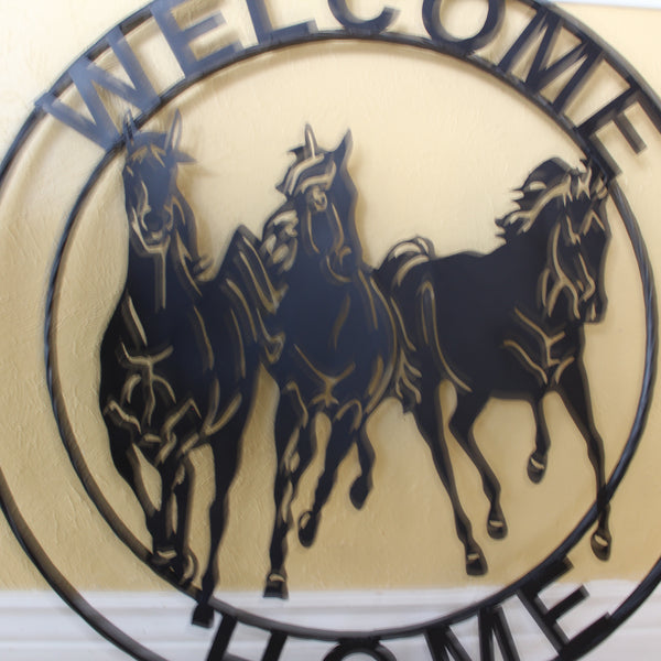 WELCOME RUNNING HORSES RAW METAL RUSTIC BLACK SIGN WESTERN HOME DECOR HANDMADE NEW #EH12719 (Copy) (Copy)