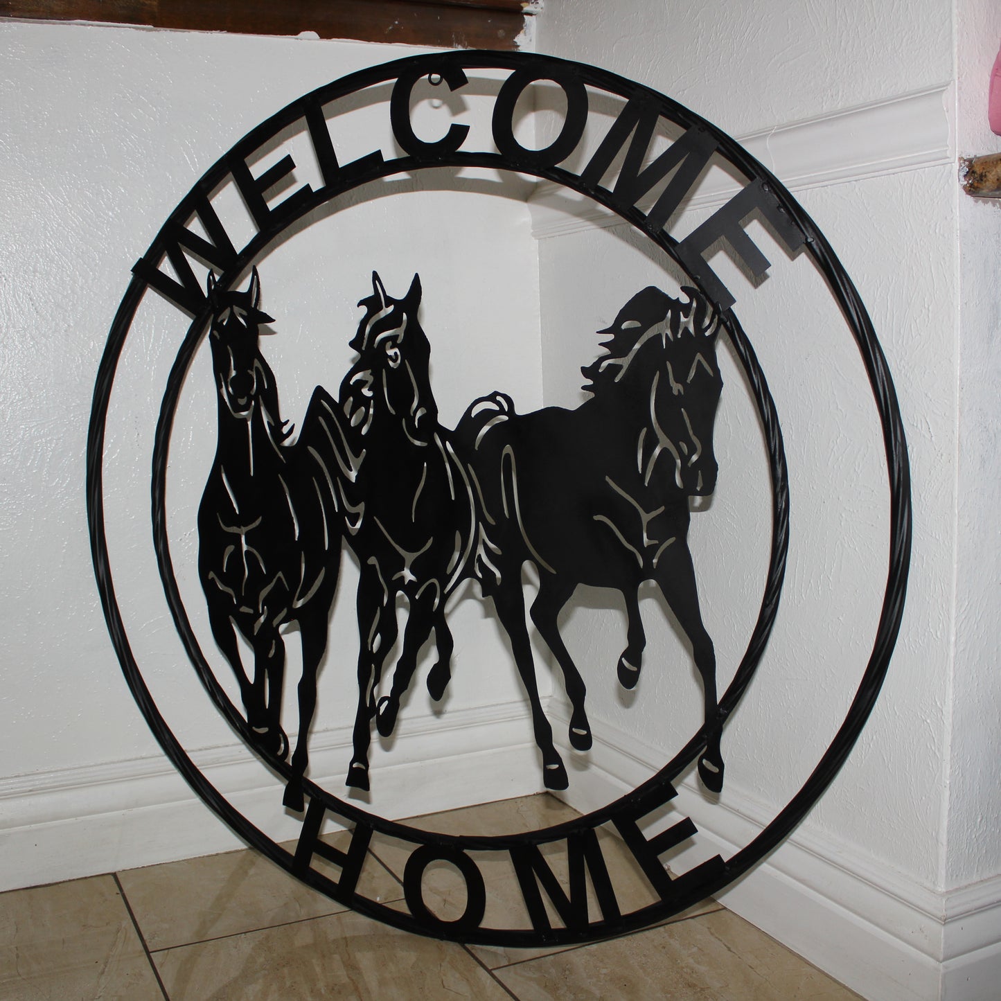 WELCOME RUNNING HORSES RAW METAL RUSTIC BLACK SIGN WESTERN HOME DECOR HANDMADE NEW #EH12719 (Copy) (Copy)