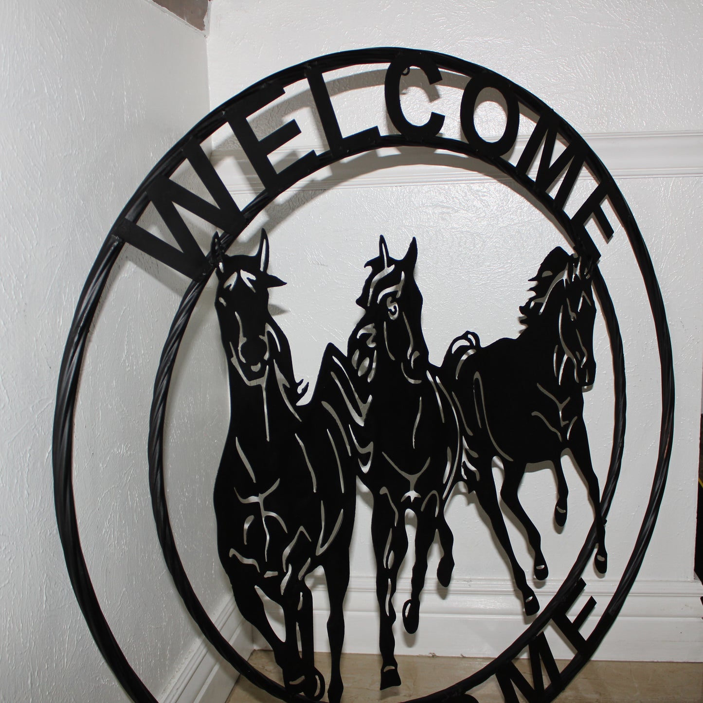 WELCOME RUNNING HORSES RAW METAL RUSTIC BLACK SIGN WESTERN HOME DECOR HANDMADE NEW #EH12719 (Copy) (Copy)