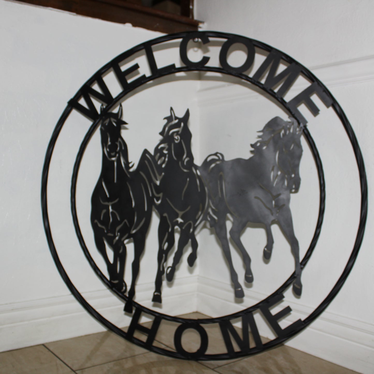 WELCOME RUNNING HORSES RAW METAL RUSTIC BLACK SIGN WESTERN HOME DECOR HANDMADE NEW #EH12719 (Copy) (Copy)