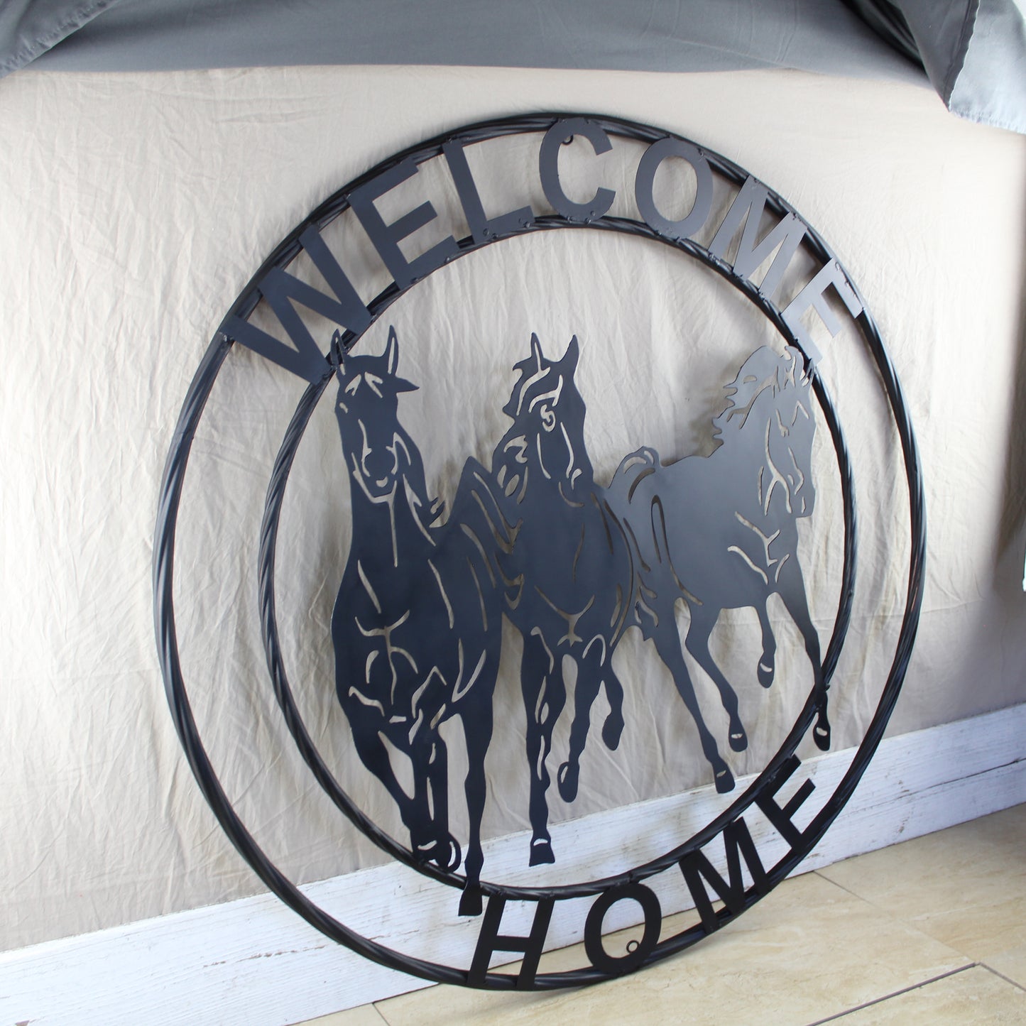 WELCOME RUNNING HORSES RAW METAL RUSTIC BLACK SIGN WESTERN HOME DECOR HANDMADE NEW #EH12719 (Copy) (Copy)
