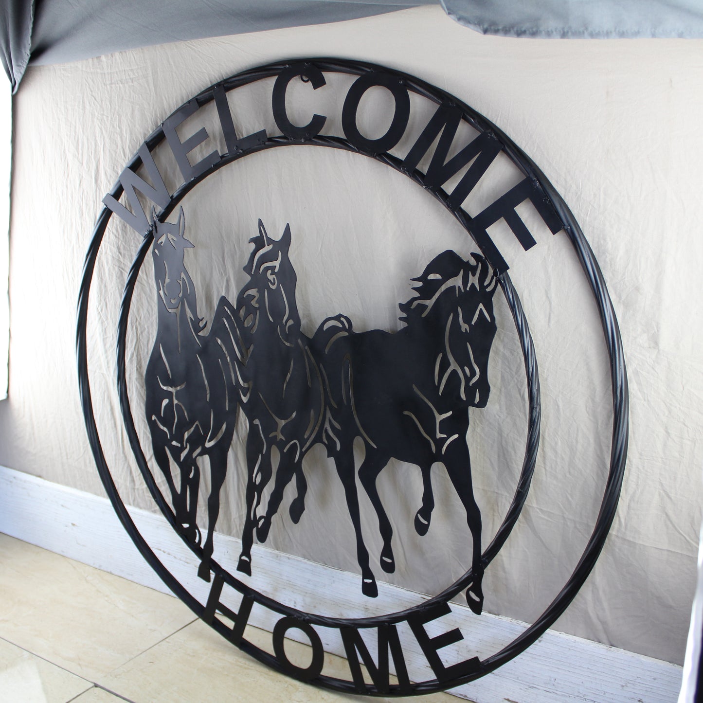 WELCOME RUNNING HORSES RAW METAL RUSTIC BLACK SIGN WESTERN HOME DECOR HANDMADE NEW #EH12719 (Copy) (Copy)