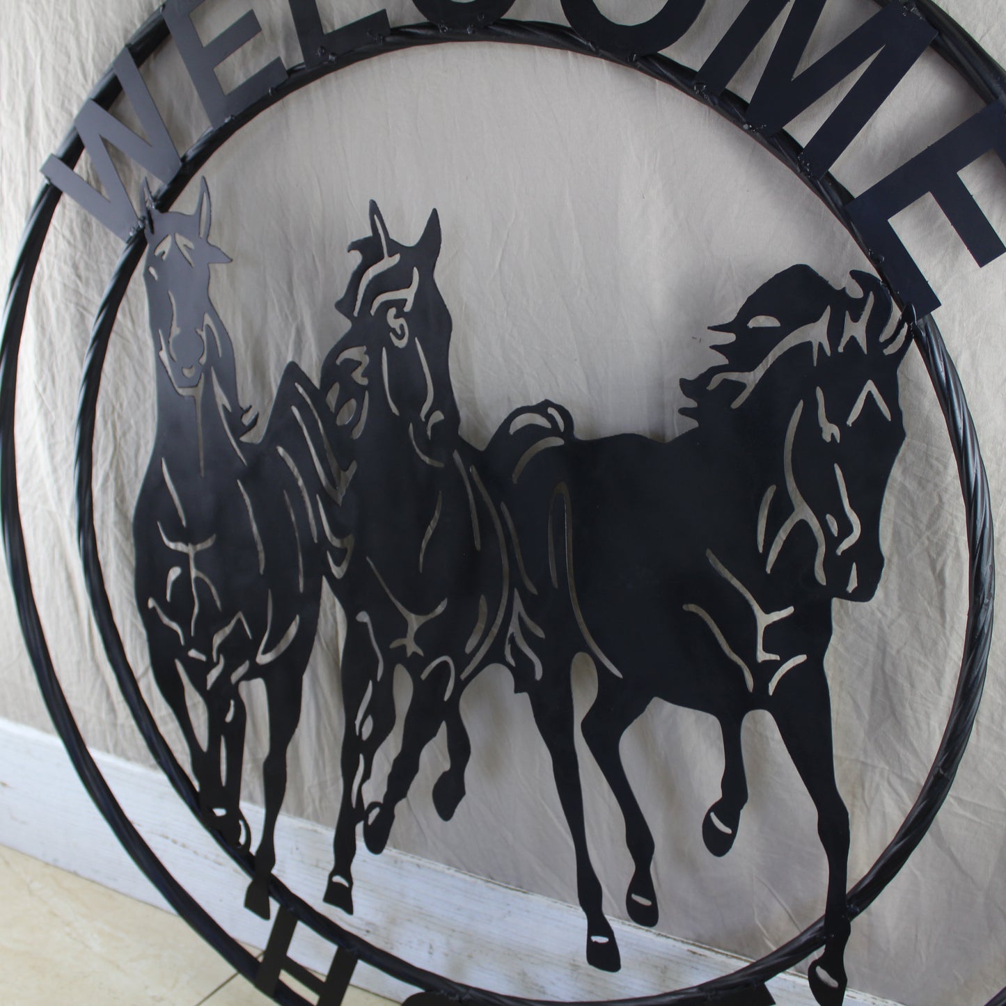 WELCOME RUNNING HORSES RAW METAL RUSTIC BLACK SIGN WESTERN HOME DECOR HANDMADE NEW #EH12719 (Copy) (Copy)
