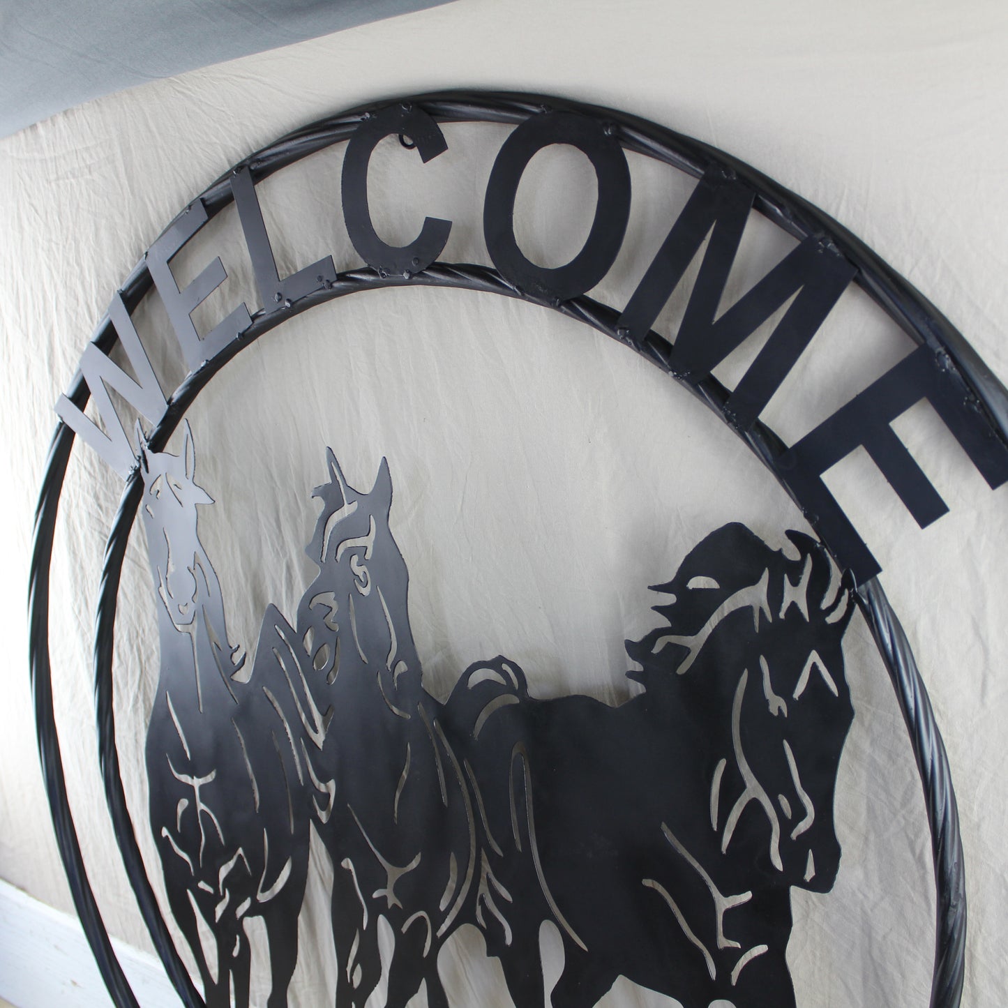 WELCOME RUNNING HORSES RAW METAL RUSTIC BLACK SIGN WESTERN HOME DECOR HANDMADE NEW #EH12719 (Copy) (Copy)