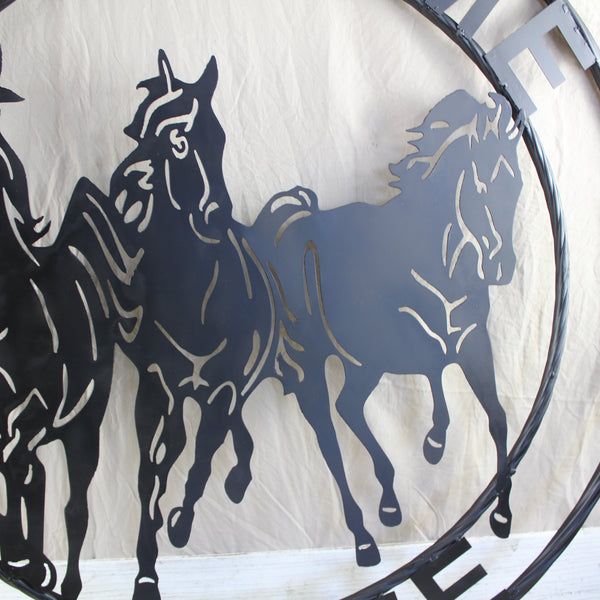 WELCOME RUNNING HORSES RAW METAL RUSTIC BLACK SIGN WESTERN HOME DECOR HANDMADE NEW #EH12719 (Copy) (Copy)