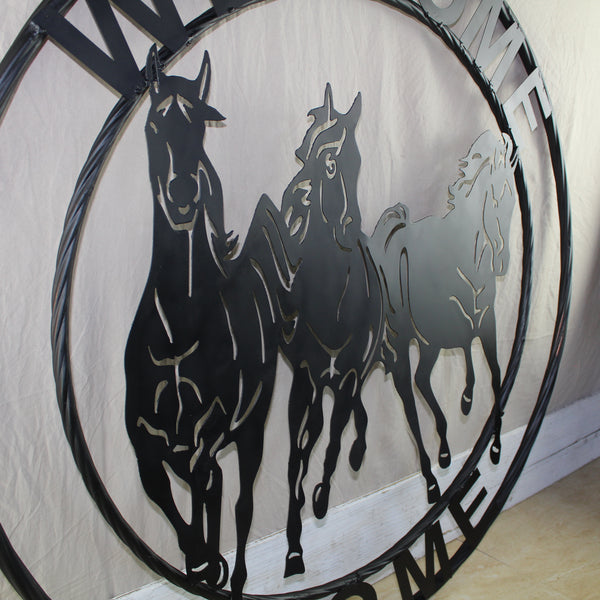 WELCOME RUNNING HORSES RAW METAL RUSTIC BLACK SIGN WESTERN HOME DECOR HANDMADE NEW #EH12719 (Copy) (Copy)