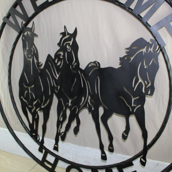 WELCOME RUNNING HORSES RAW METAL RUSTIC BLACK SIGN WESTERN HOME DECOR HANDMADE NEW #EH12719 (Copy) (Copy)