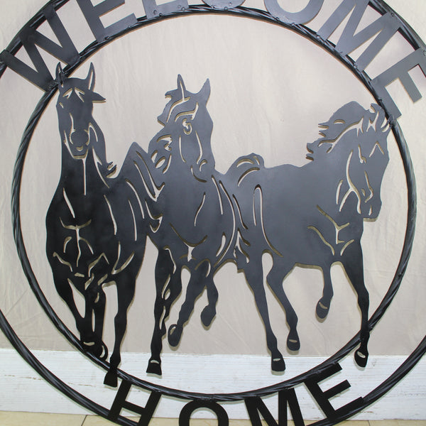 WELCOME RUNNING HORSES RAW METAL RUSTIC BLACK SIGN WESTERN HOME DECOR HANDMADE NEW #EH12719 (Copy) (Copy)