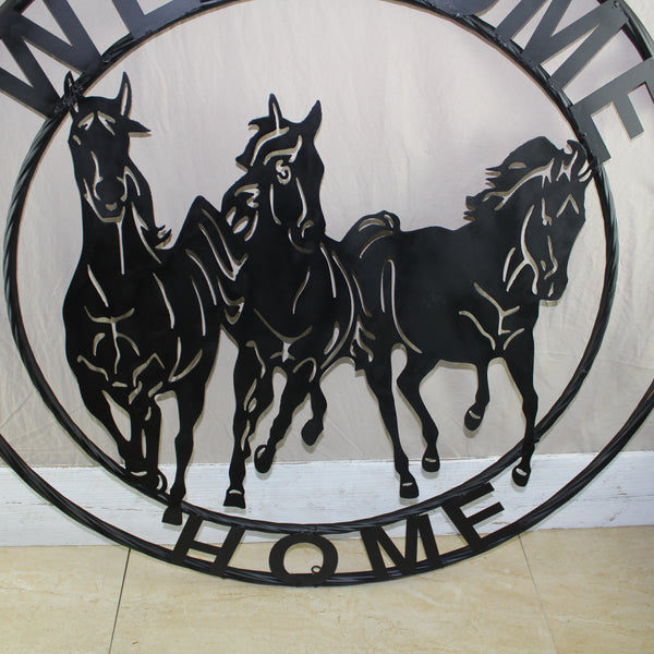 WELCOME RUNNING HORSES RAW METAL RUSTIC BLACK SIGN WESTERN HOME DECOR HANDMADE NEW #EH12719 (Copy) (Copy)