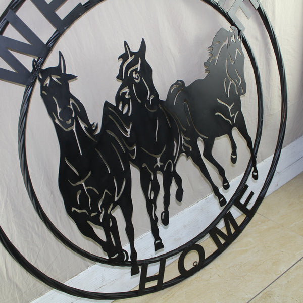 WELCOME RUNNING HORSES RAW METAL RUSTIC BLACK SIGN WESTERN HOME DECOR HANDMADE NEW #EH12719 (Copy) (Copy)