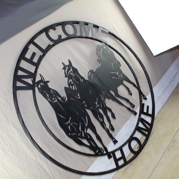 WELCOME RUNNING HORSES RAW METAL RUSTIC BLACK SIGN WESTERN HOME DECOR HANDMADE NEW #EH12719 (Copy) (Copy)