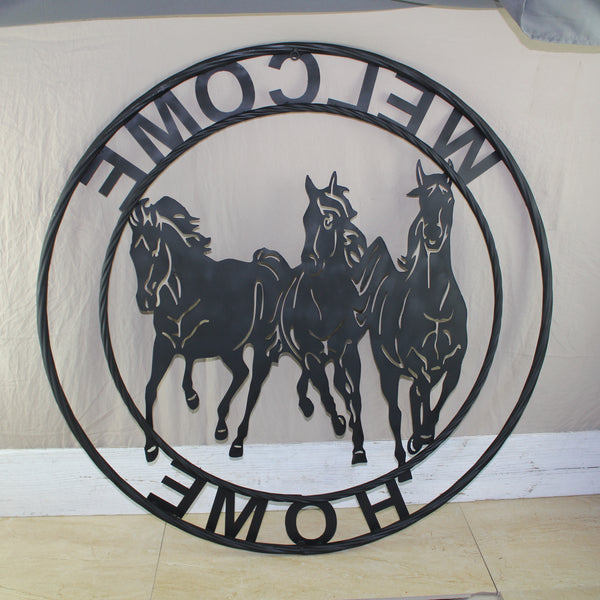 WELCOME RUNNING HORSES RAW METAL RUSTIC BLACK SIGN WESTERN HOME DECOR HANDMADE NEW #EH12719 (Copy) (Copy)