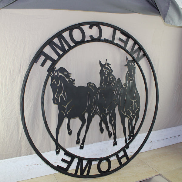 WELCOME RUNNING HORSES RAW METAL RUSTIC BLACK SIGN WESTERN HOME DECOR HANDMADE NEW #EH12719 (Copy) (Copy)
