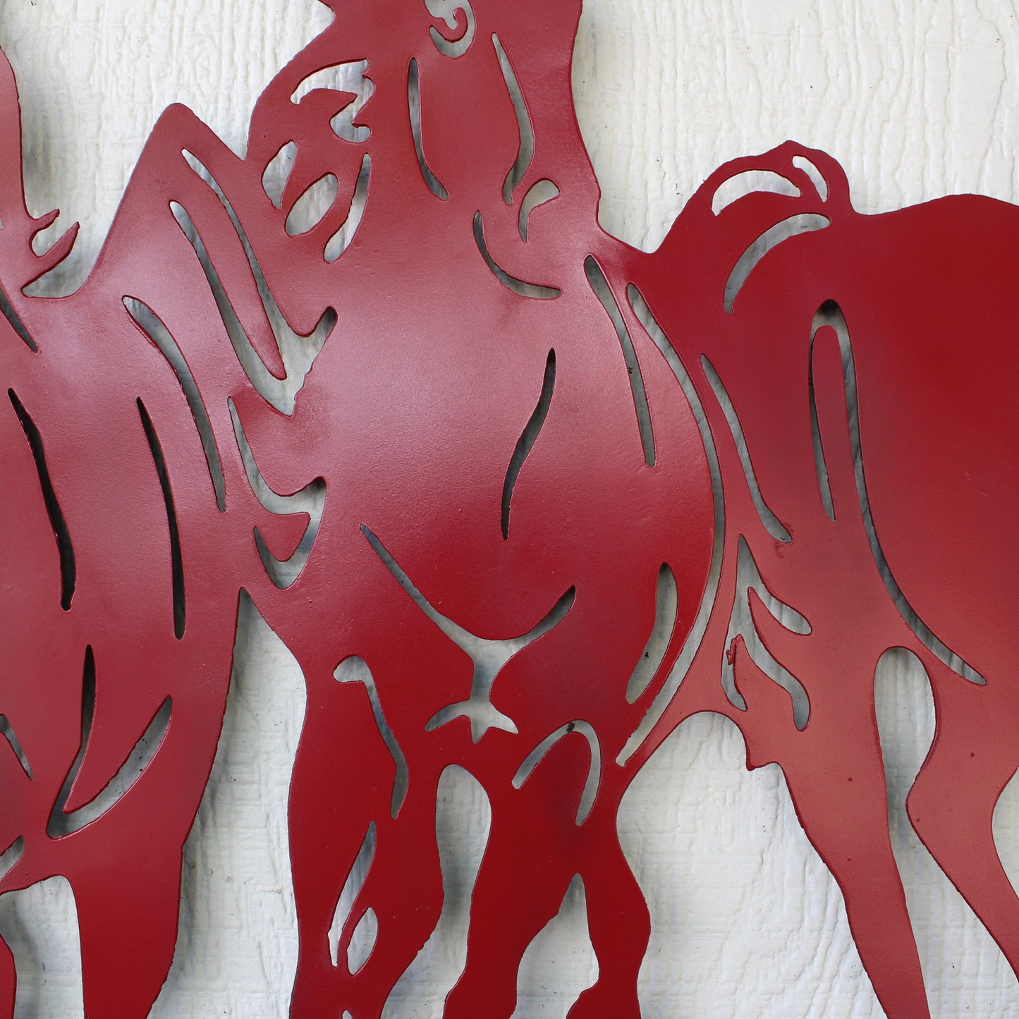 WELCOME RUNNING HORSES RUSTIC RED METAL WALL ART SIGN WESTERN HOME DECOR HANDMADE NEW #EH12719