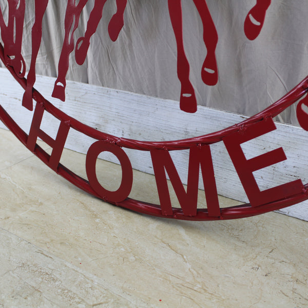 WELCOME RUNNING HORSES RUSTIC RED METAL WALL ART SIGN WESTERN HOME DECOR HANDMADE NEW #EH12719