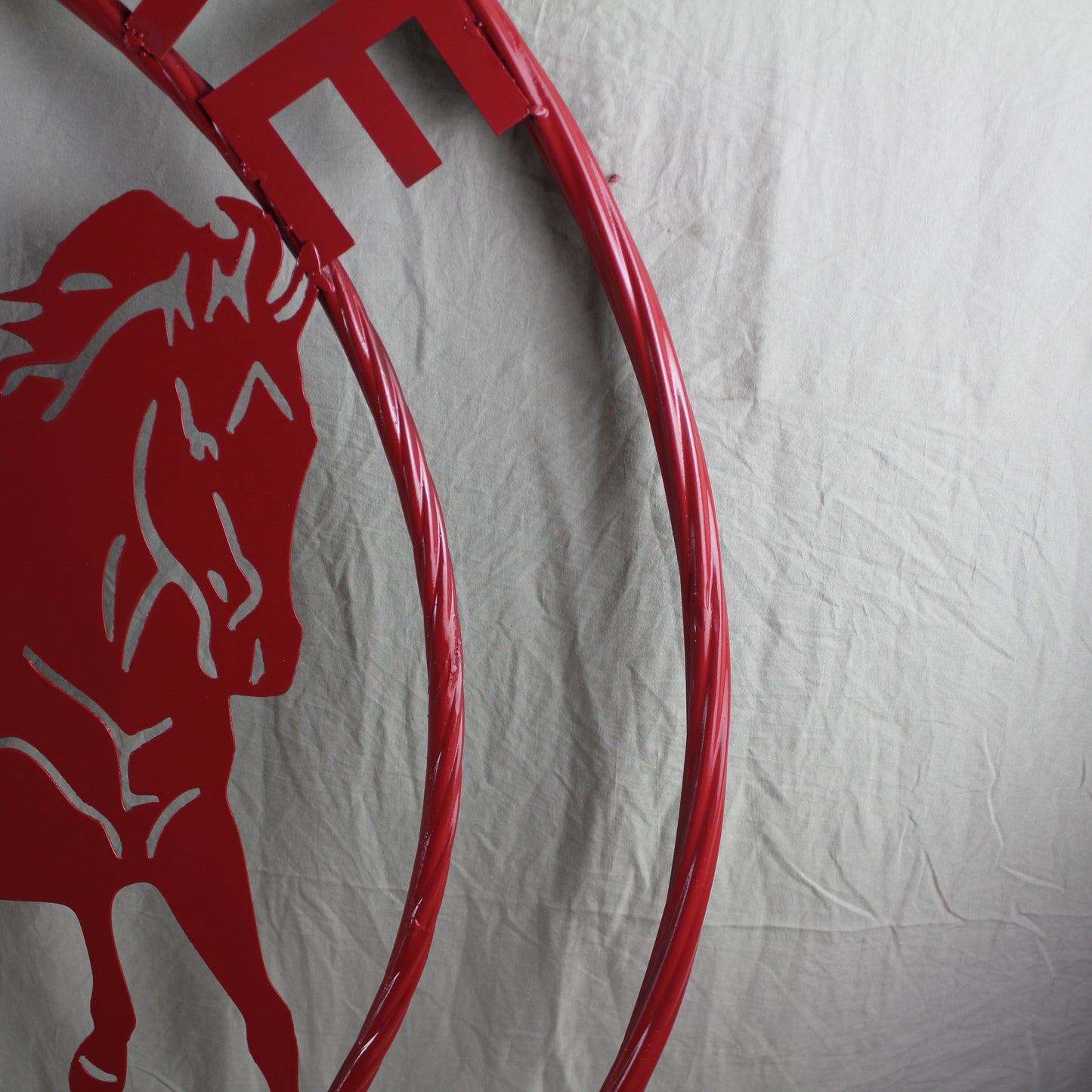 WELCOME RUNNING HORSES RUSTIC RED METAL WALL ART SIGN WESTERN HOME DECOR HANDMADE NEW #EH12719