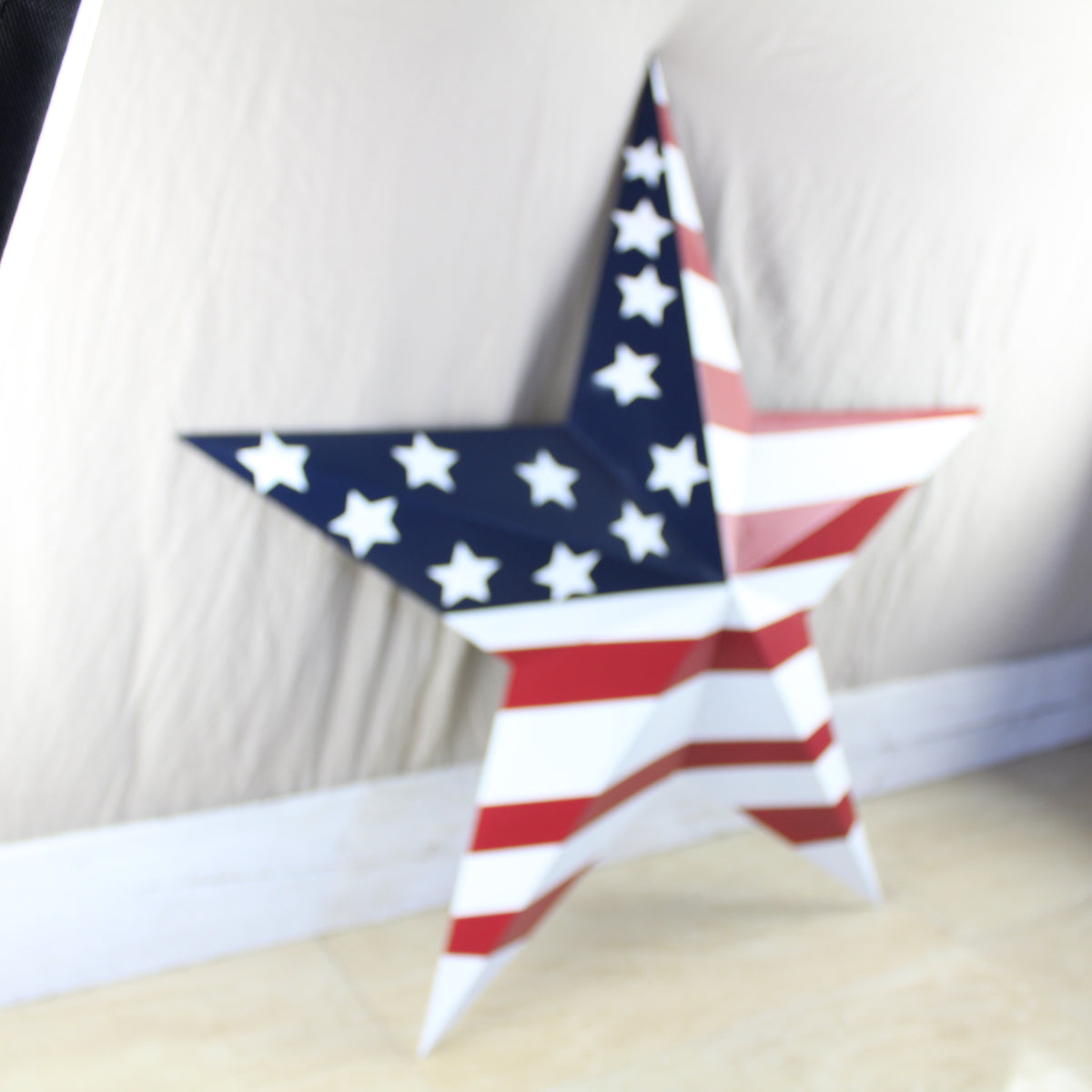 AMERICANA USA FLAG BARN STAR RED WHT BLUE STAR HANDMADE 12",24",36" #EH13297