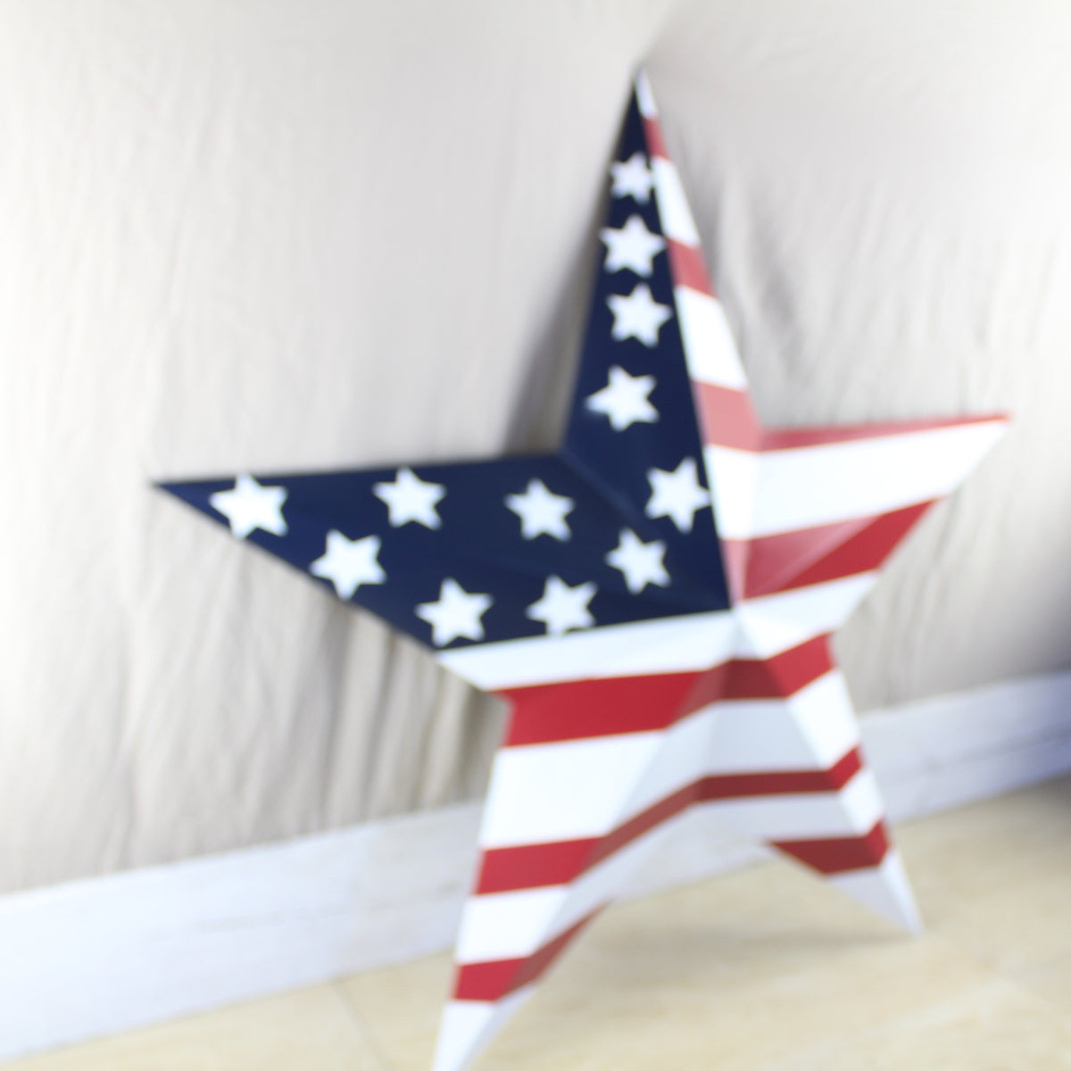 AMERICANA USA FLAG BARN STAR RED WHT BLUE STAR HANDMADE 12",24",36" #EH13297
