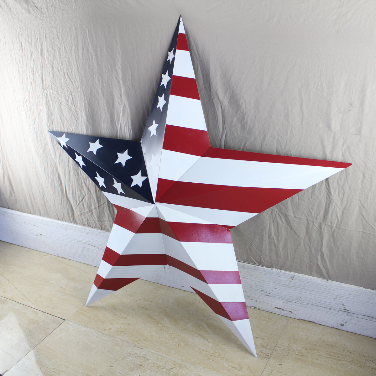 AMERICANA USA FLAG BARN STAR RED WHT BLUE STAR HANDMADE 12",24",36" #EH13297