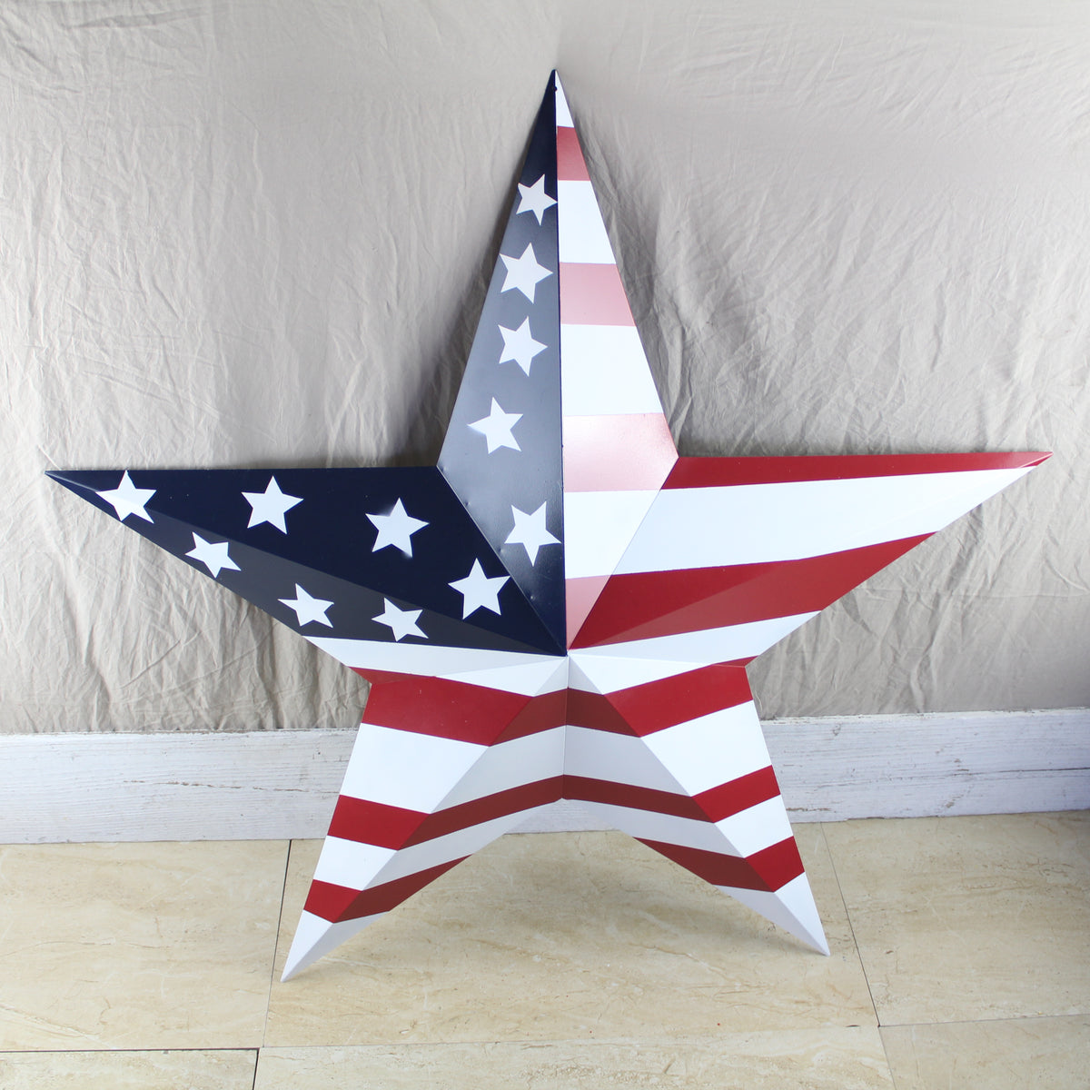 AMERICANA USA FLAG BARN STAR RED WHT BLUE STAR HANDMADE 12",24",36" #EH13297