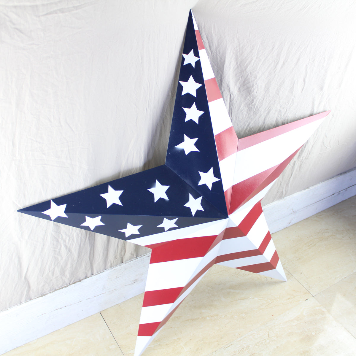 AMERICANA USA FLAG BARN STAR RED WHT BLUE STAR HANDMADE 12",24",36" #EH13297