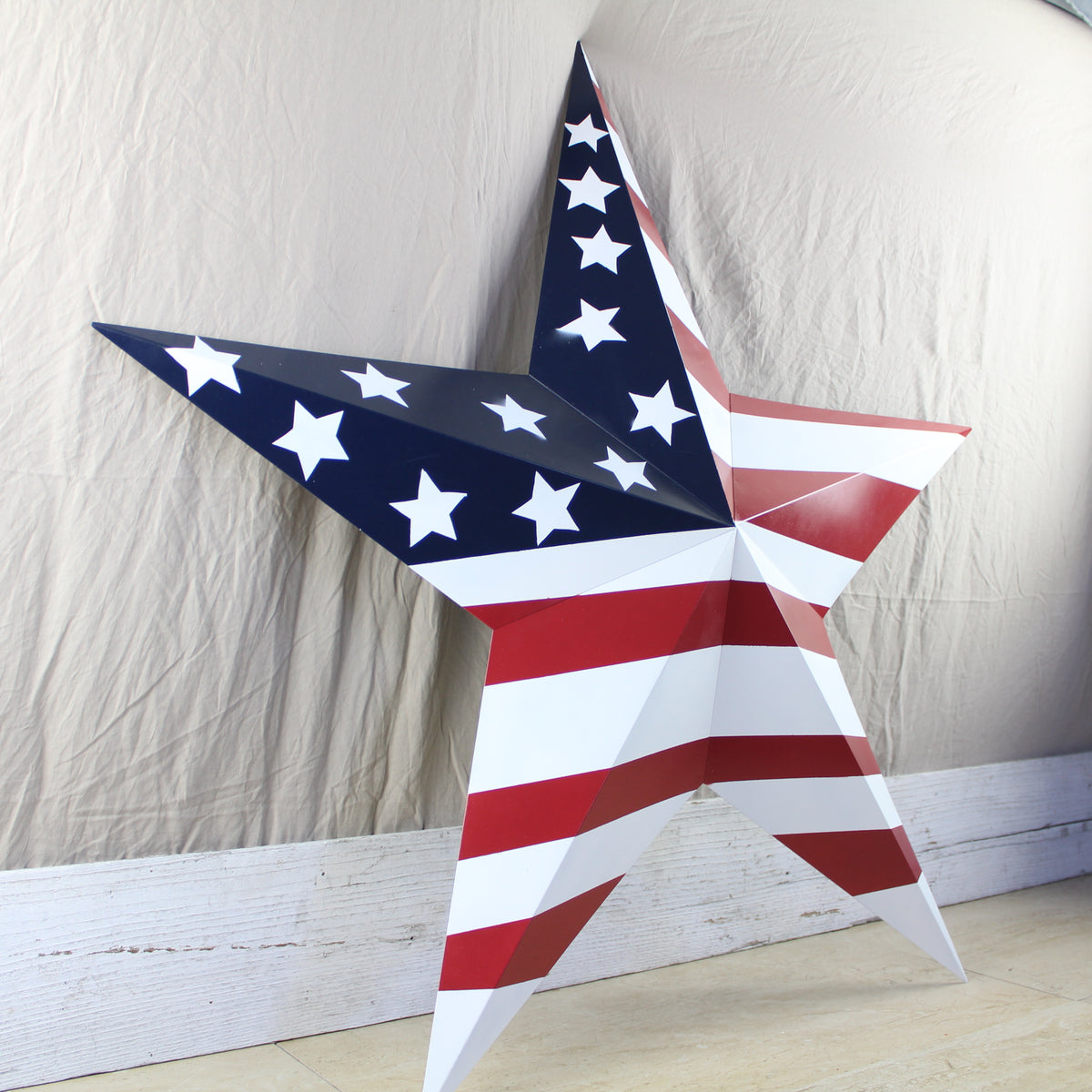AMERICANA USA FLAG BARN STAR RED WHT BLUE STAR HANDMADE 12",24",36" #EH13297