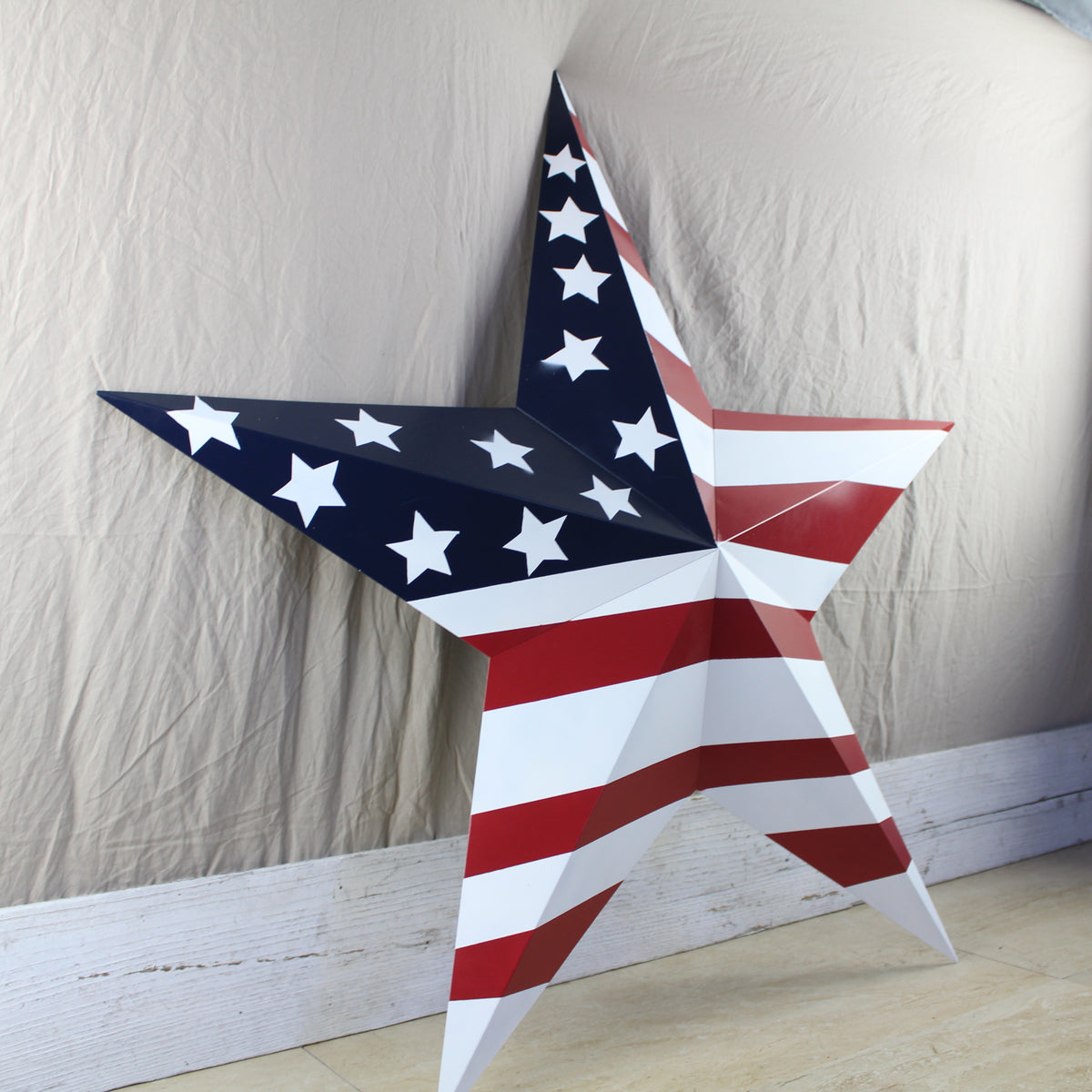 AMERICANA USA FLAG BARN STAR RED WHT BLUE STAR HANDMADE 12",24",36" #EH13297