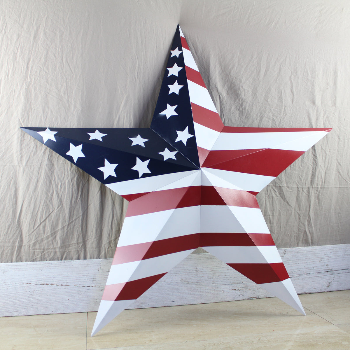AMERICANA USA FLAG BARN STAR RED WHT BLUE STAR HANDMADE 12",24",36" #EH13297