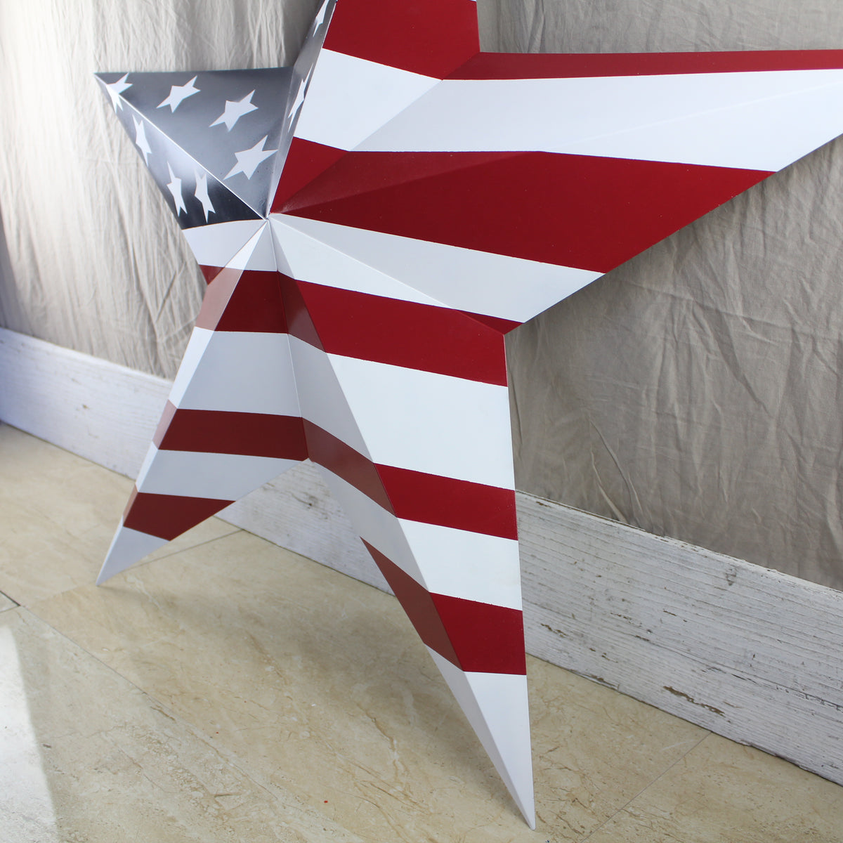 AMERICANA USA FLAG BARN STAR RED WHT BLUE STAR HANDMADE 12",24",36" #EH13297