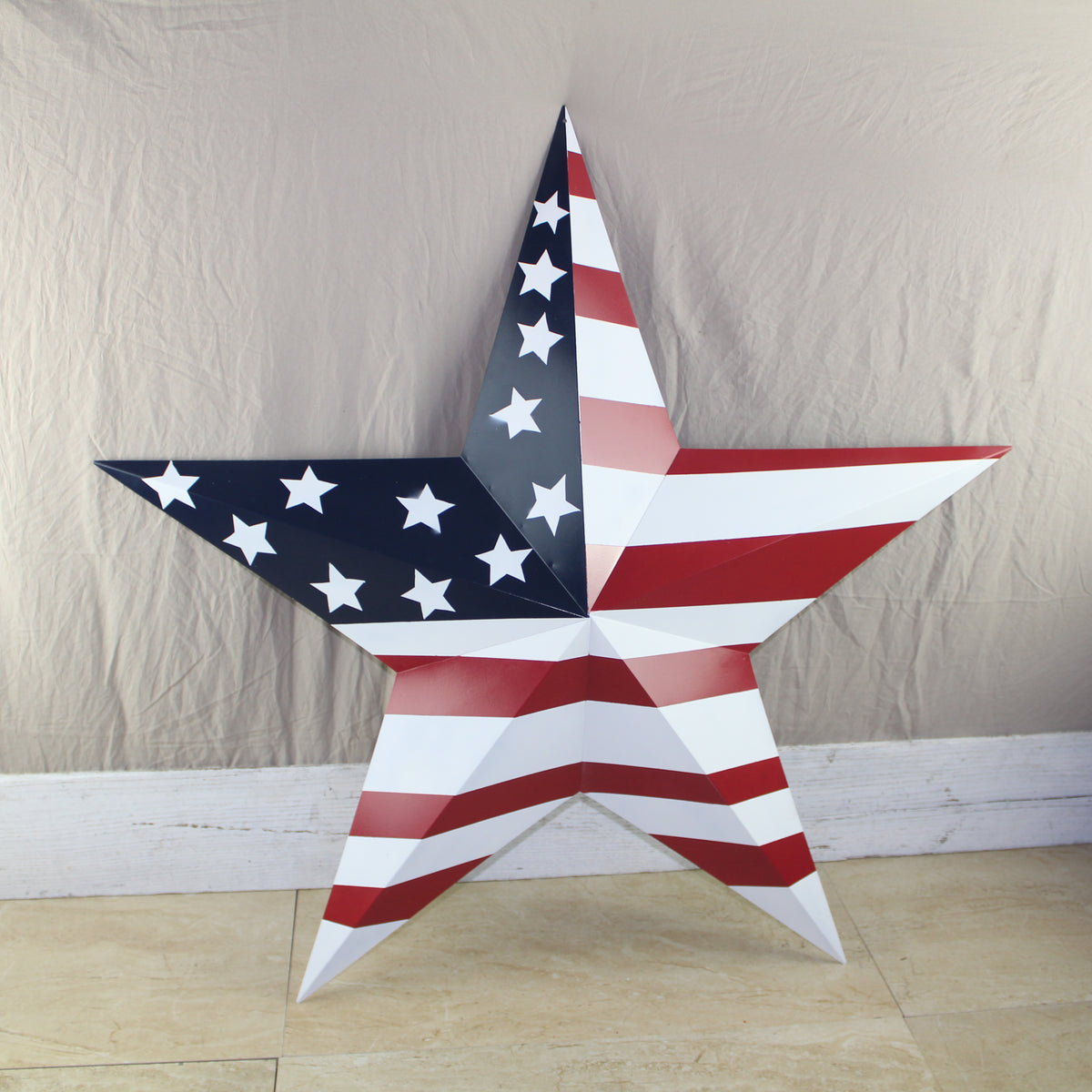 AMERICANA USA FLAG BARN STAR RED WHT BLUE STAR HANDMADE 12",24",36" #EH13297