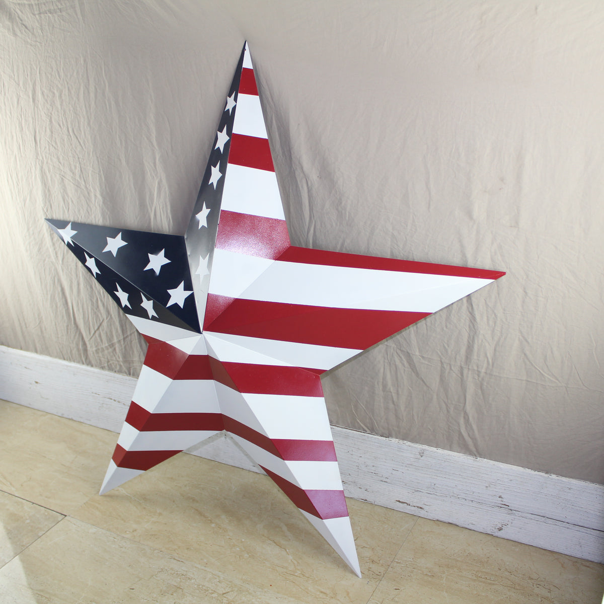 AMERICANA USA FLAG BARN STAR RED WHT BLUE STAR HANDMADE 12",24",36" #EH13297