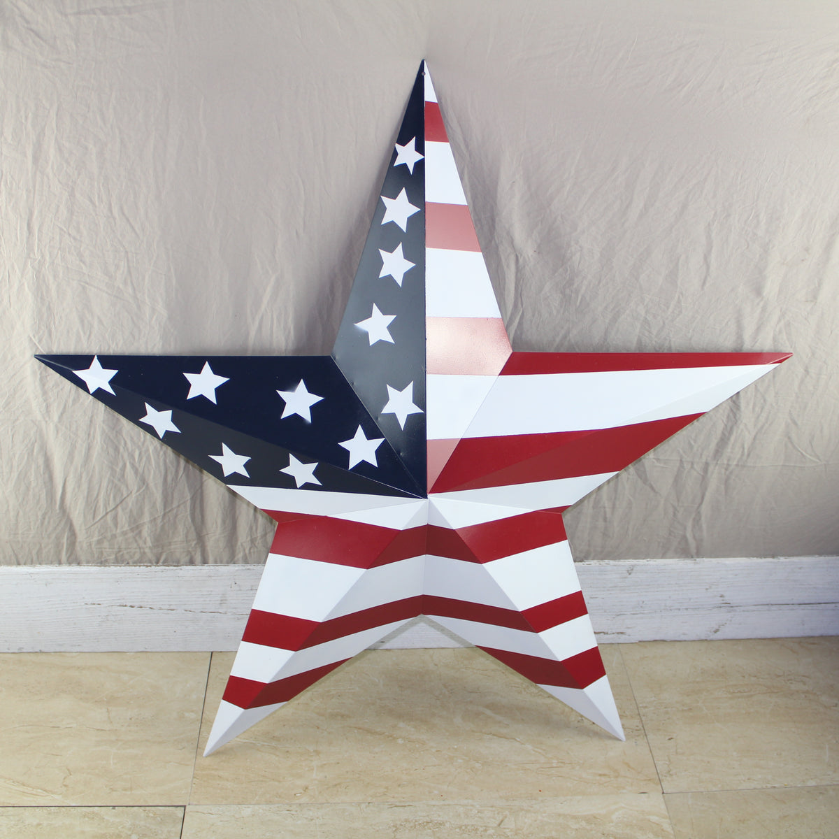 AMERICANA USA FLAG BARN STAR RED WHT BLUE STAR HANDMADE 12",24",36" #EH13297