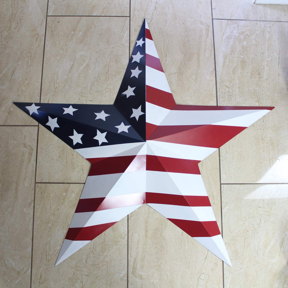 AMERICANA USA FLAG BARN STAR RED WHT BLUE STAR HANDMADE 12",24",36" #EH13297