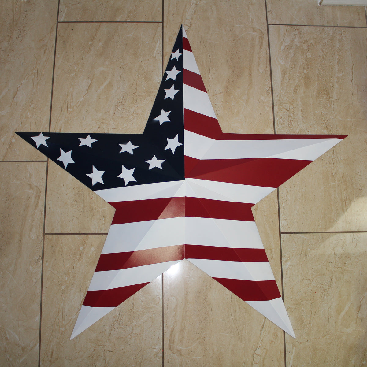 AMERICANA USA FLAG BARN STAR RED WHT BLUE STAR HANDMADE 12",24",36" #EH13297