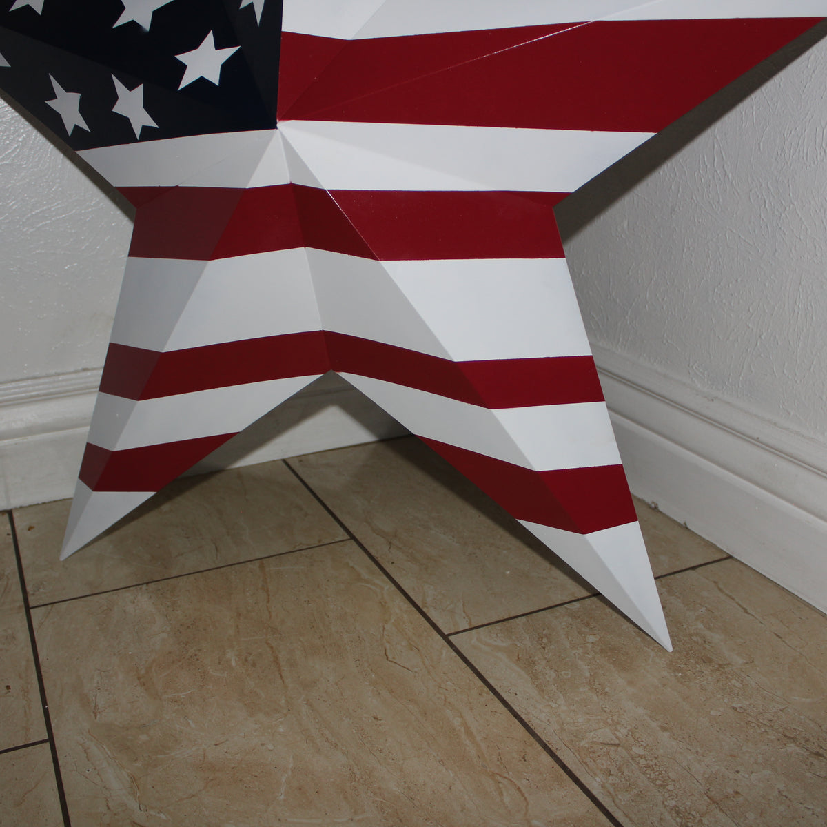 AMERICANA USA FLAG BARN STAR RED WHT BLUE STAR HANDMADE 12",24",36" #EH13297